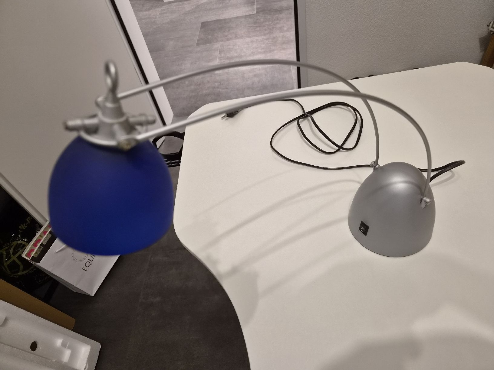 Lampade: Tischleuchte TCM silber blau – Usato da Bütschwil venduto da baesi278 1