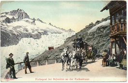 FURKAPOST bei Belvedère an der Furkastrasse - Postkutsche