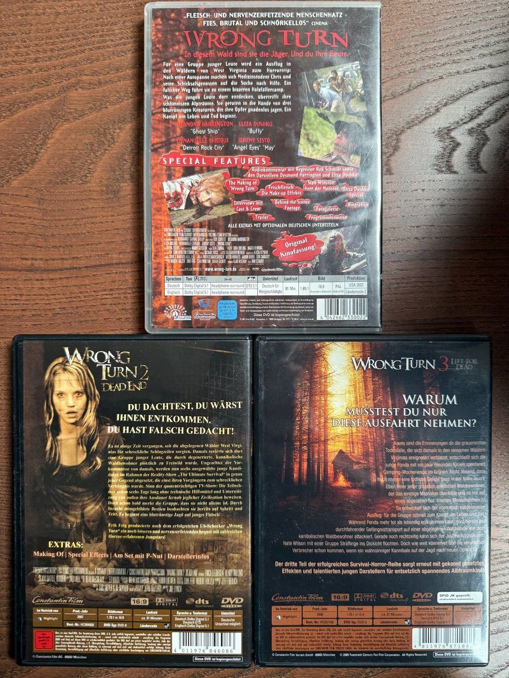 Tous les DVDs: Wrong Turn - Teil 1 bis 3 – D'occasion à Zürich par FilmFreunde 1