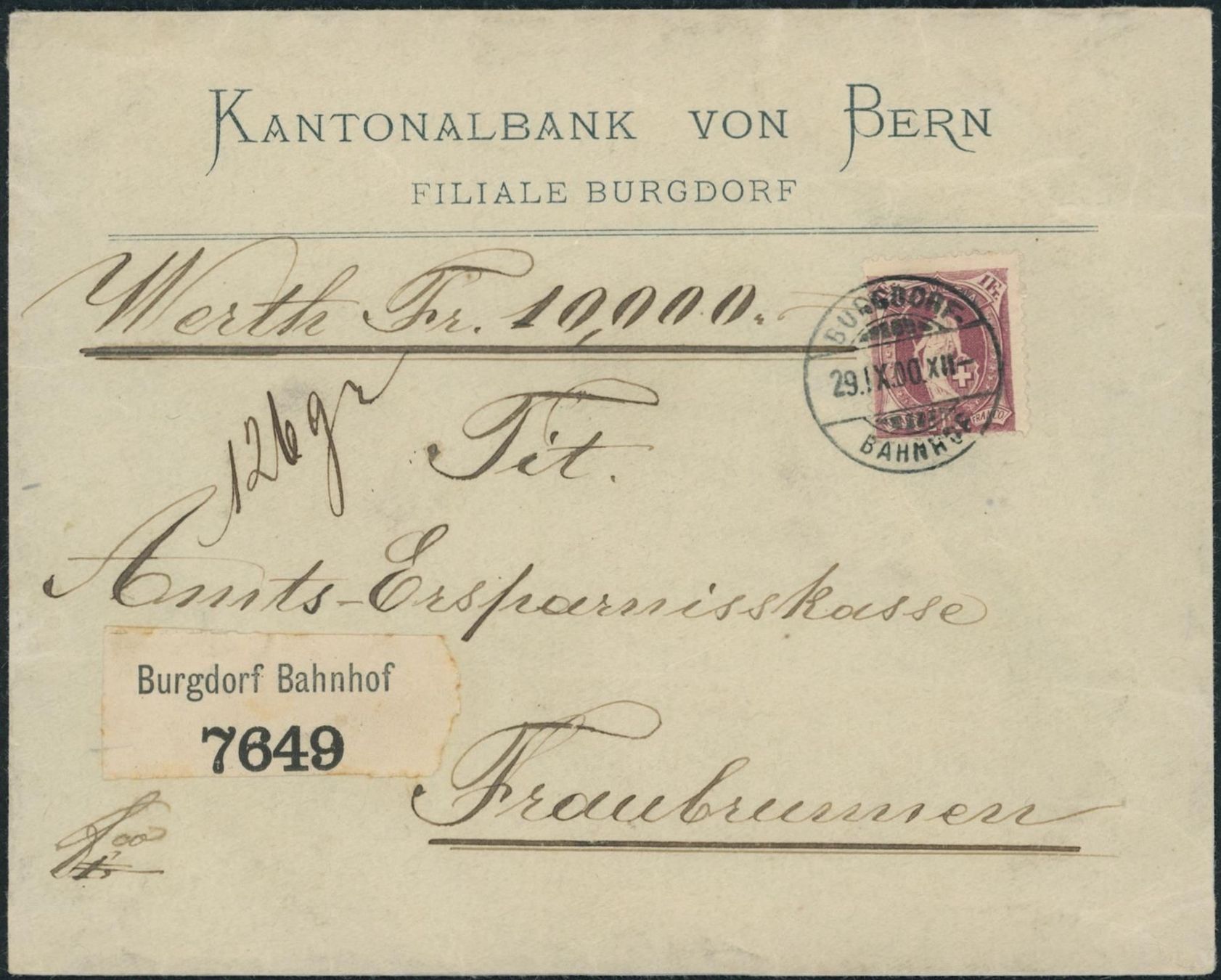 Tutti i francobolli: 1900 - Stehende Helvetia - Wert Brief – Usato da Schindellegi venduto da leecollect