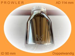 Endrohr Doppelwandig konisch 100% Chromstahl inox 114x210 mm