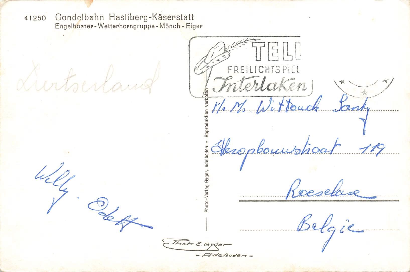 Cartoline postali: Gondelbahn Hasliberg – Usato da Biasca venduto da Blenio71 1