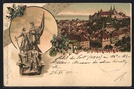Litho Neuchatel, Stadtansicht und Republ