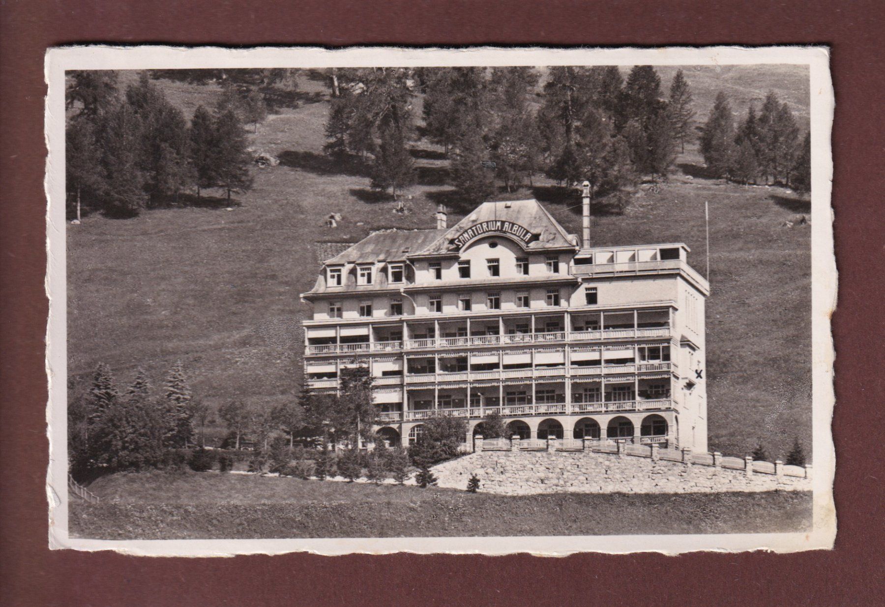 Ansichtskarten: DAVOS-DORF - Sanatorium Albula - 1943 – Gebraucht aus Pully von nicecards