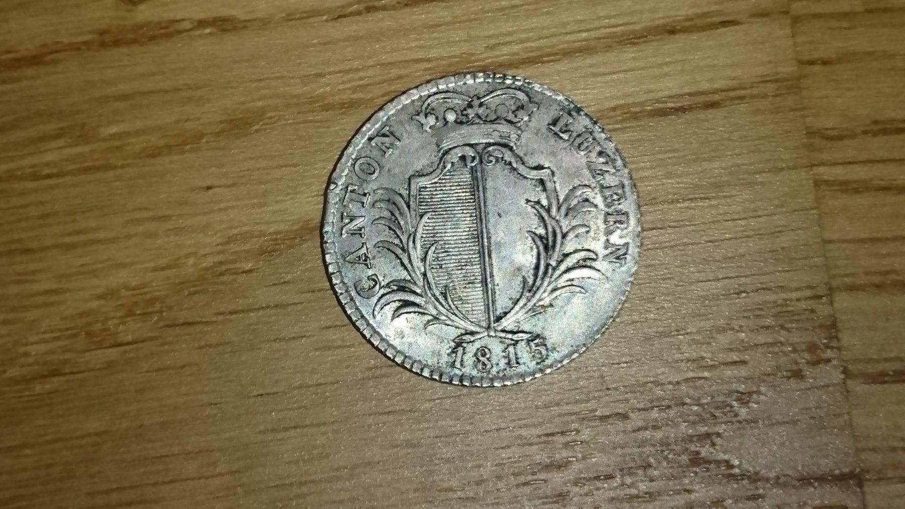 Tutti le monete: Luzern: 5 Batzen 1815 – Usato da Pfungen venduto da Aguti77