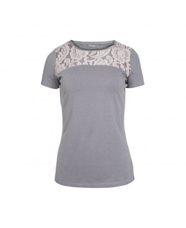 T-Shirt AURINIA by MANIFIQ & Co mit Spitzen-Einsatz L