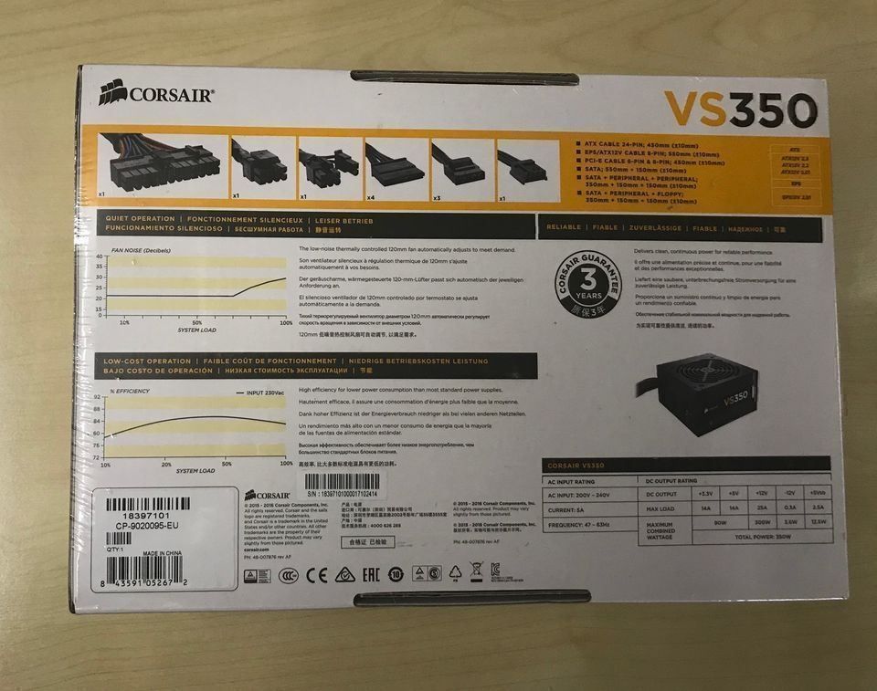 Corsair PCs: Corsair VS350 ATX Netzteil – Neu und originalverpackt aus Zug von OrturMullerMac 2