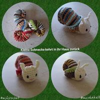 Kleine Schnecke zieht sich in ihr Schneckenhaus zurück