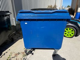 00-Liter Abfallcontainer / Kehrichtcontainer blau mit 4 Roll
