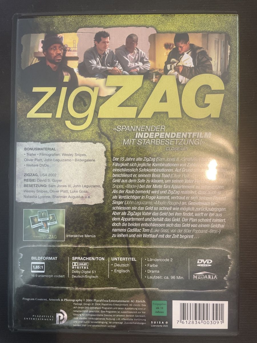 Tutti i DVDs: ZigZag, Independent Thriller mit Wesley Snipes – Usato da Winterthur venduto da machmaschine 1