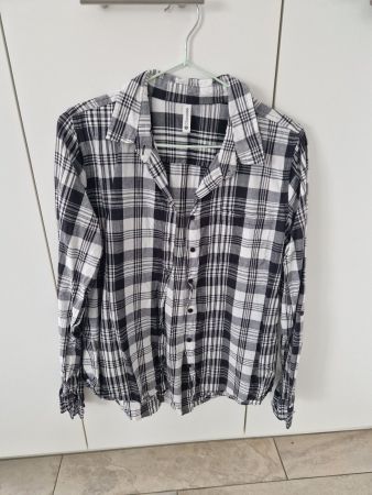 Chicoree karierte Bluse / Karo-Bluse, Gr. L / schwarzweiss