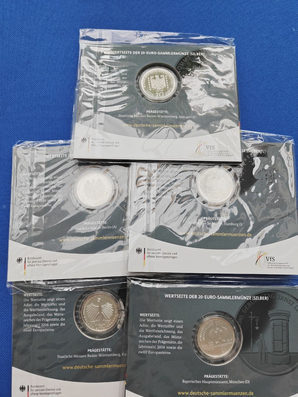 Tutti le monete: 5 Orginal verschweisst 925 Silbermünzen – Nuovo e nell'imballaggio originale da Ruggell venduto da Mantho0 6