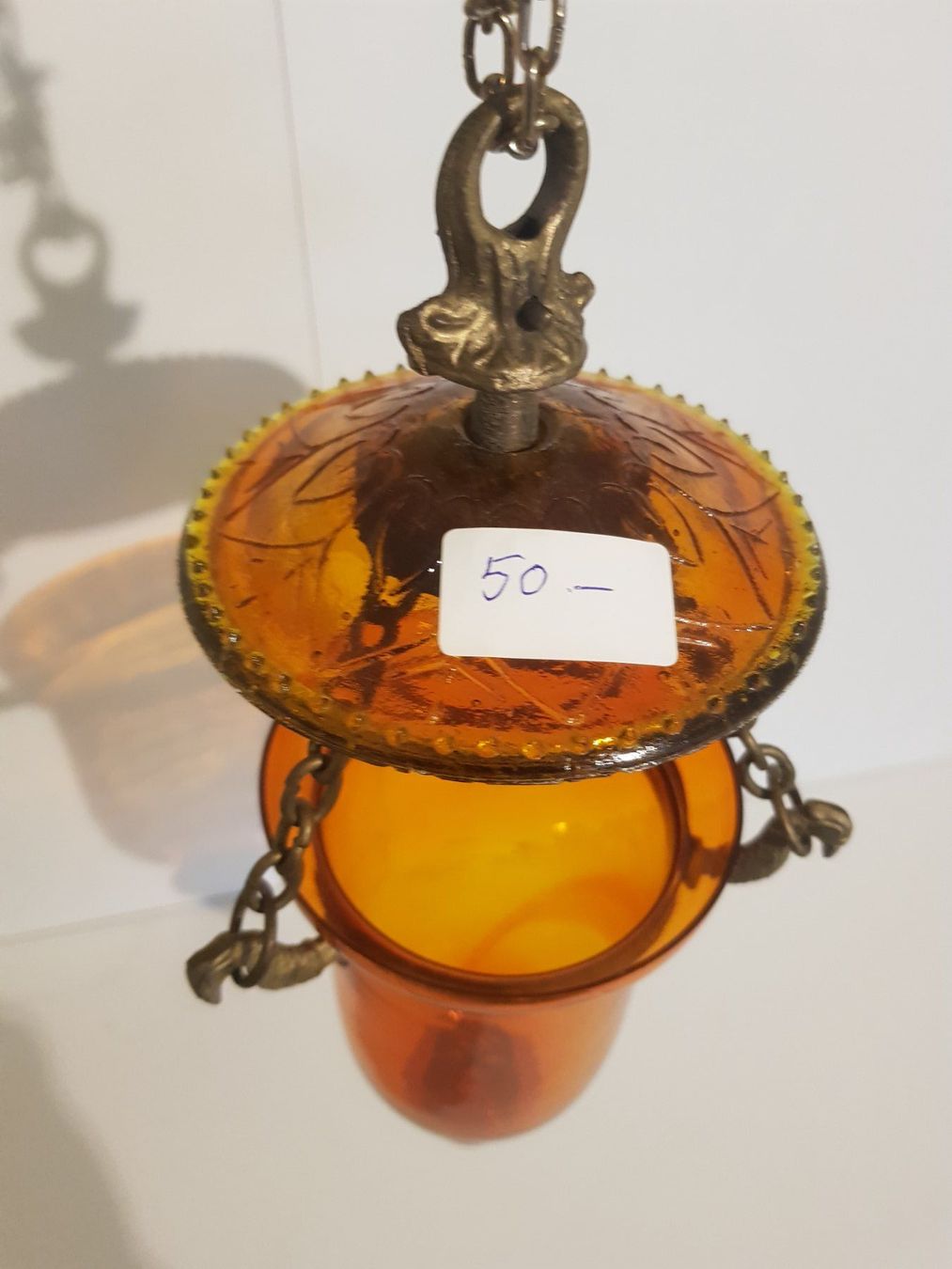 Lampadari & plafoniere: Hängelampe, orange Glas, Messing – Usato da Münchenstein venduto da tsp01 1