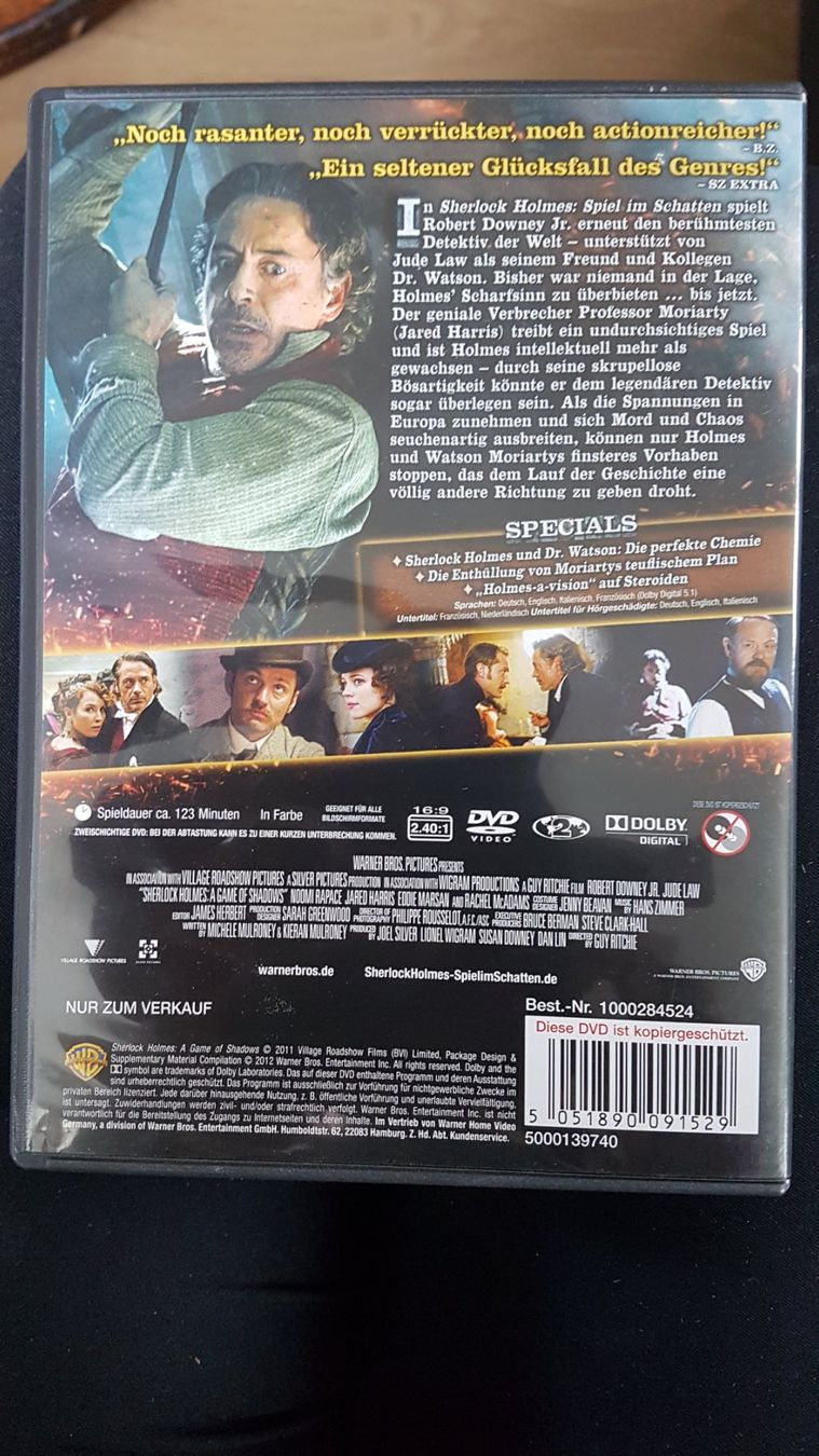 Alle DVDs: DVD "Sherlock Holmes - Spiel im Schatten" – Gebraucht aus Buttisholz von Simone_n 1