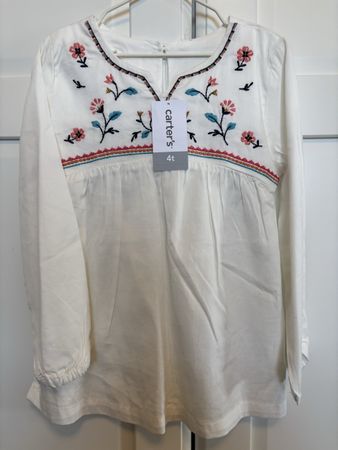 Carters Mädchen Bluse 4 Jahre mit Stickerei ,neu mit Etikett