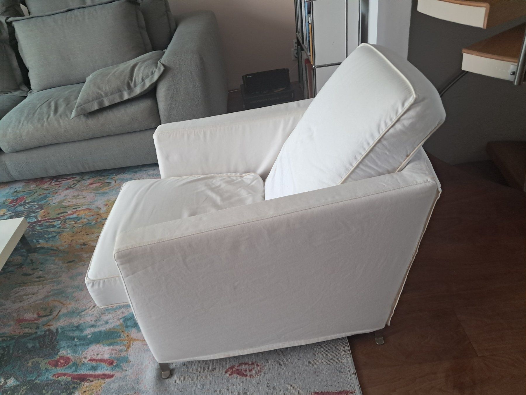 Flexform Poltrone: Zwei Fauteuils "Flexform", weiss, Bezug abnehmbar, wie neu – Usato da Fällanden venduto da Exito1953 2