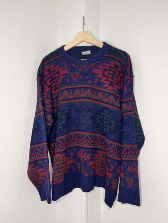 VintageYves Saint Laurent Knit Sweater Patterned Size L 52-5