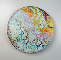 Acryl-Flüssigmalerei, kreisförmig