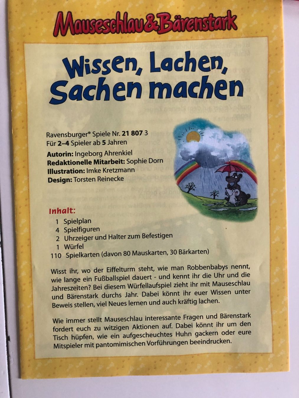 Jeux: Mauseschlau & Bärenstark / Hexenkompott – D'occasion à Bassersdorf par sammelfloh 3