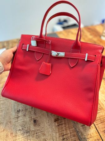 Navyboot Ledertasche Rot – Made in Italy – Vintage – Neuwert