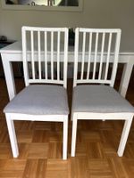 2 Ikea Näsinge Stühle, weiss/Tibbleby beigegrau