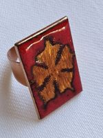 Vintage 70er Email/Kupfer Ring, Grösse adaptierbar