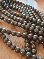 1 Strang natürliche Pyrite Steinperlen 8 mm