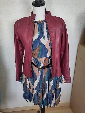 Echtleder Jacke rot Gr. XS