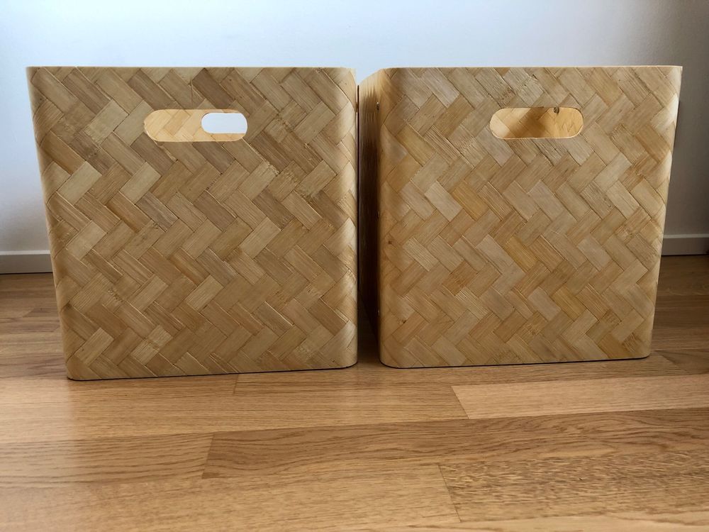 2x Ikea bamboo boxes "BULLIG" (fit in Kallax) Kaufen auf Ricardo
