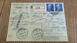 1932 Einzugs-Auftrag mit Gebührenmarke