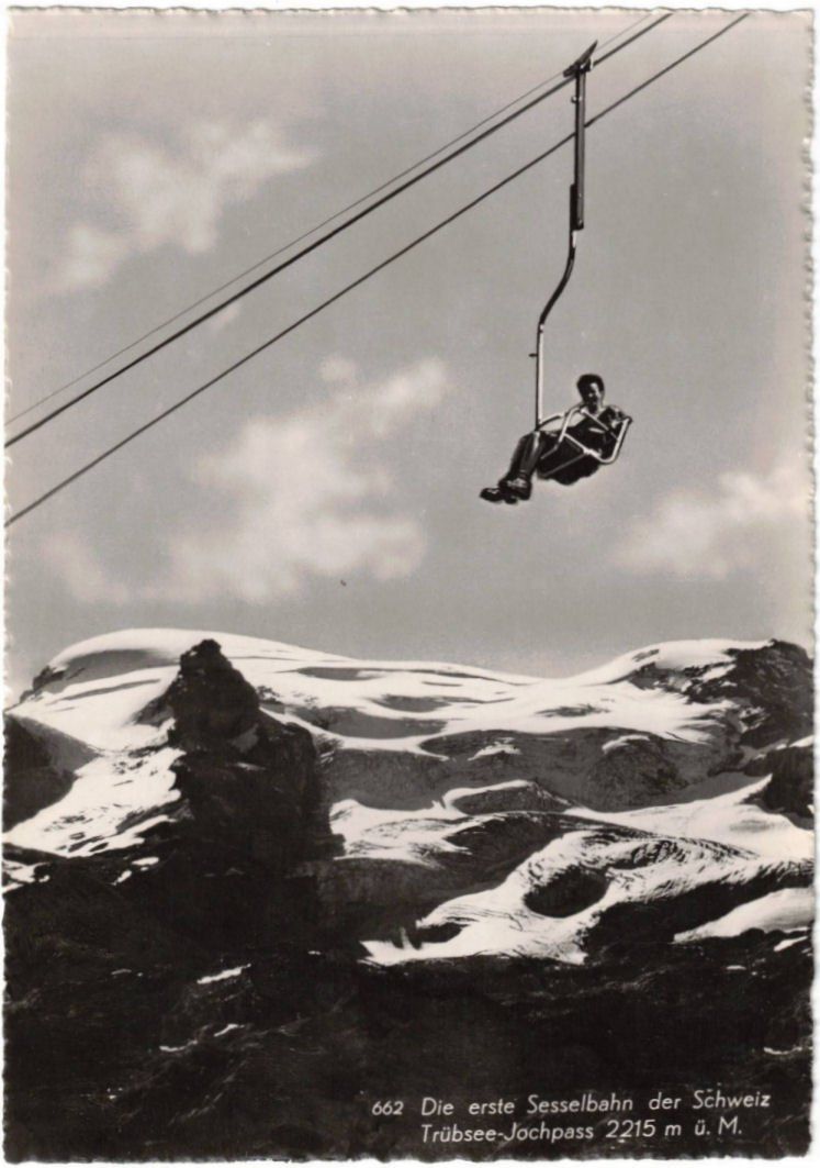 Cartoline postali: Engelberg - Sessellift Trübsee--Jochpass – Usato da Binningen venduto da Mountainrider