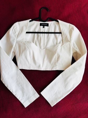 Sommer Top, weiss, Gr. XS, Langarm, neuwertig!