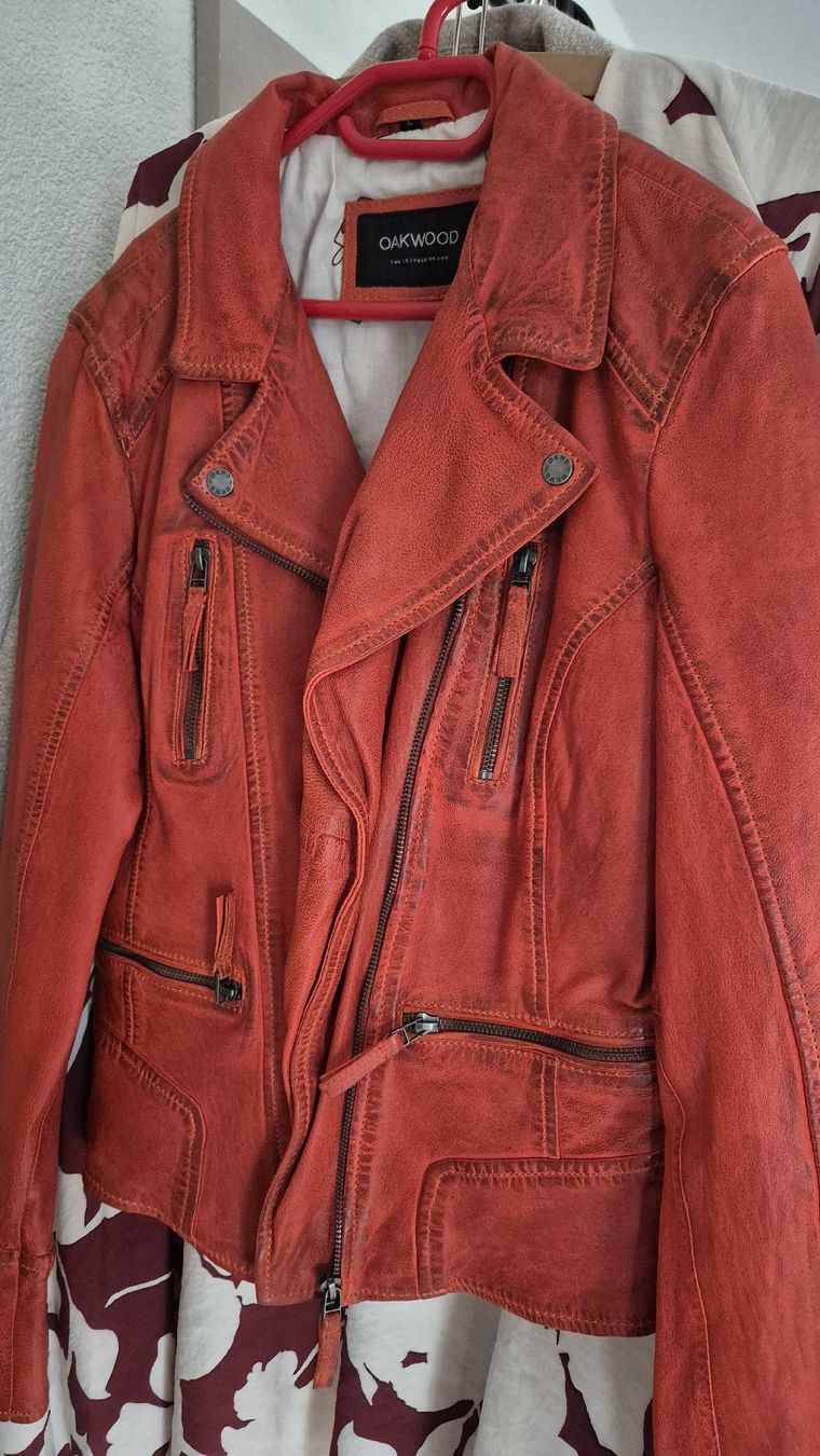 Giacche: Lederjacke von Oakwood in Orange / Hellrot – Nuovo (secondo la descrizione) da Urtenen-Schönbühl venduto da chrebeli1