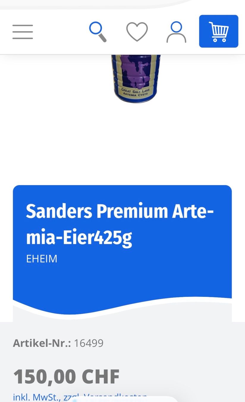 Mangimi: Sanders Premium Artemia - Eier – Usato da Merenschwand venduto da vin_p6jy 4