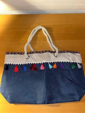 geräumige blaue Strandtasche aus Spanien