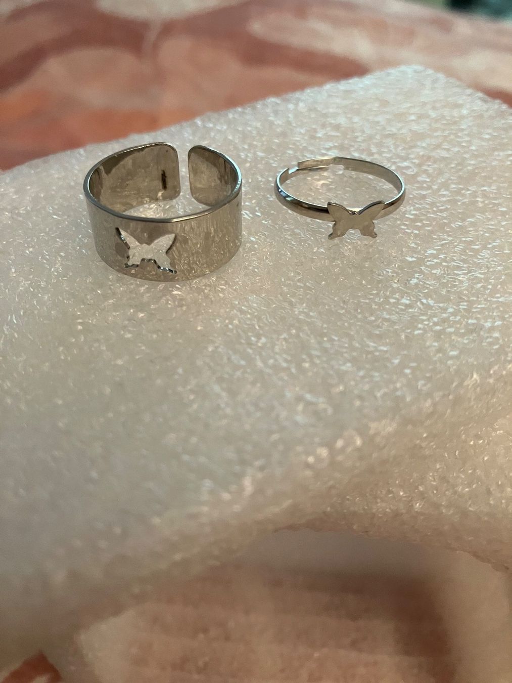 Bagues: Silberfarbenes Ringset Partnerring "Schmetterling", neu – Neuf (Voir description) à Affoltern am Albis par Dlotti