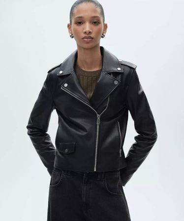Mango M size Leather Vegan Jacket NP: 120.-