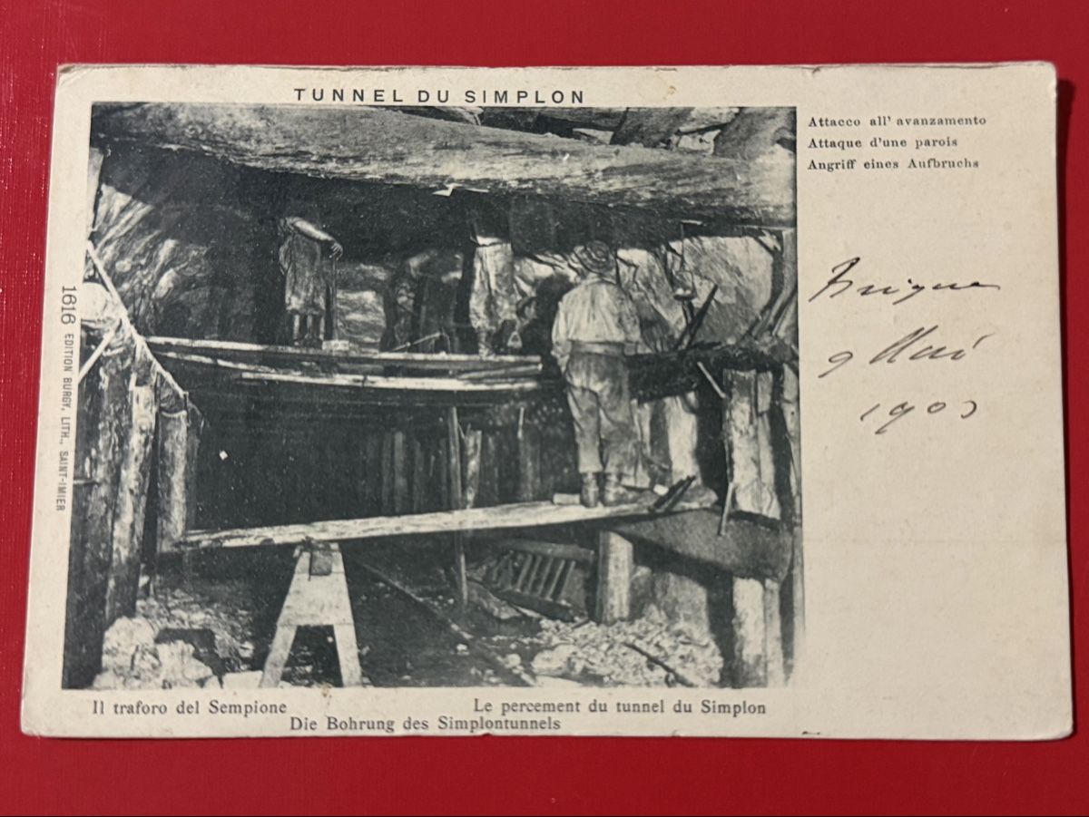 Cartoline postali: Carte postale tunnel du Simplon 1903 – Usato da Petit-Lancy venduto da Solcarm