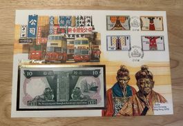 Banknoten Brief aus Hong Kong 10 Dollars