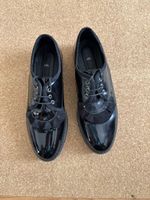 Schuhe Damen Schnürer Lackoptik Schwarz Grösse 39 neu