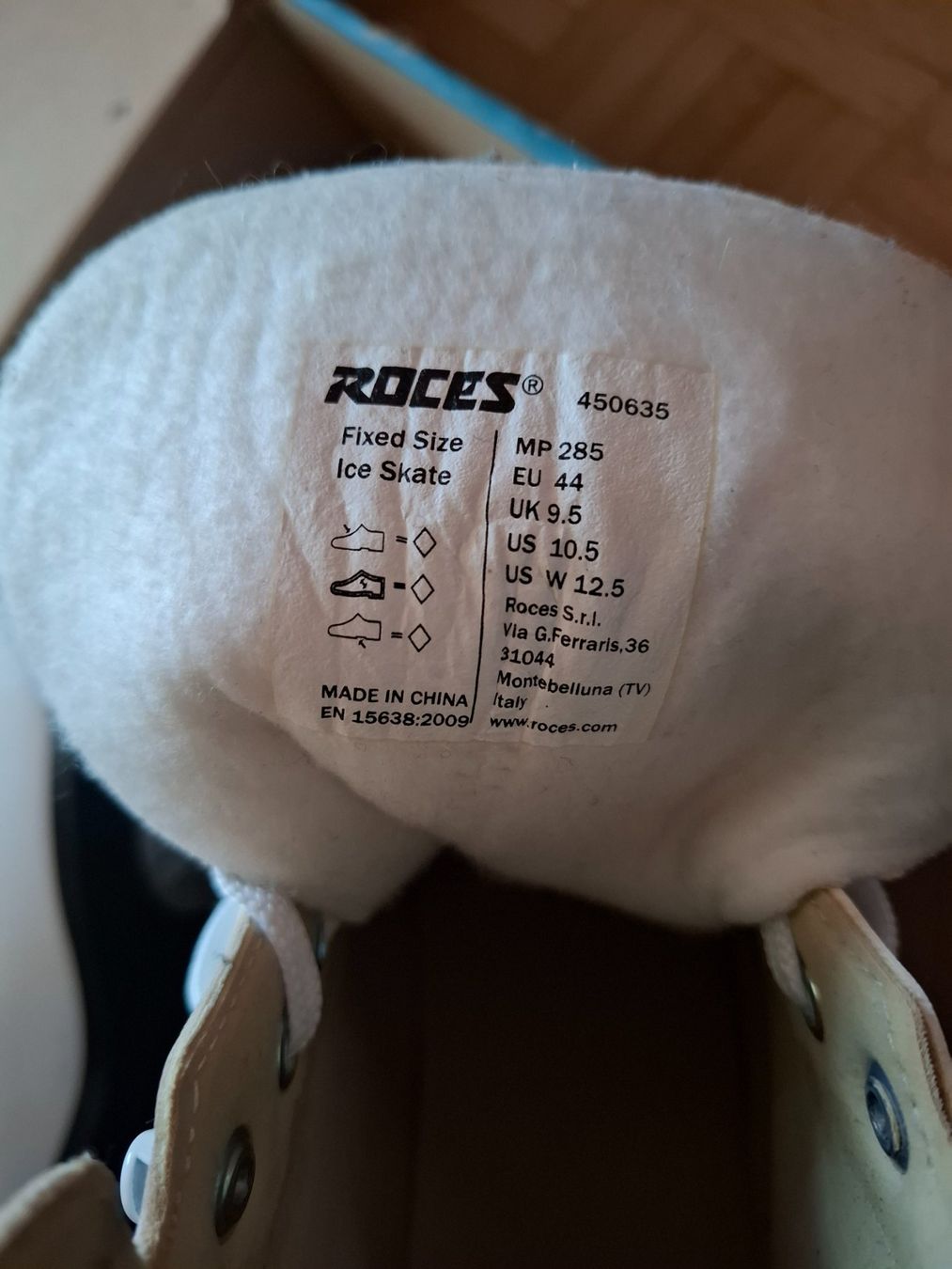 Pattini da ghiaccio: Schlittschuhe ROCES, Gr.44 weiss, neu – Nuovo (secondo la descrizione) da Zürich venduto da Sonnebluemeli 2