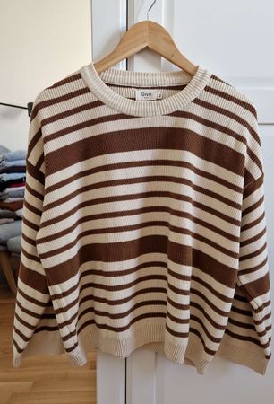 Givn Pullover Streifen beige braun XS oversized NEU