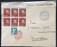 Briefumschlag Interlaken-Zürich 1932 mit Briefmarken