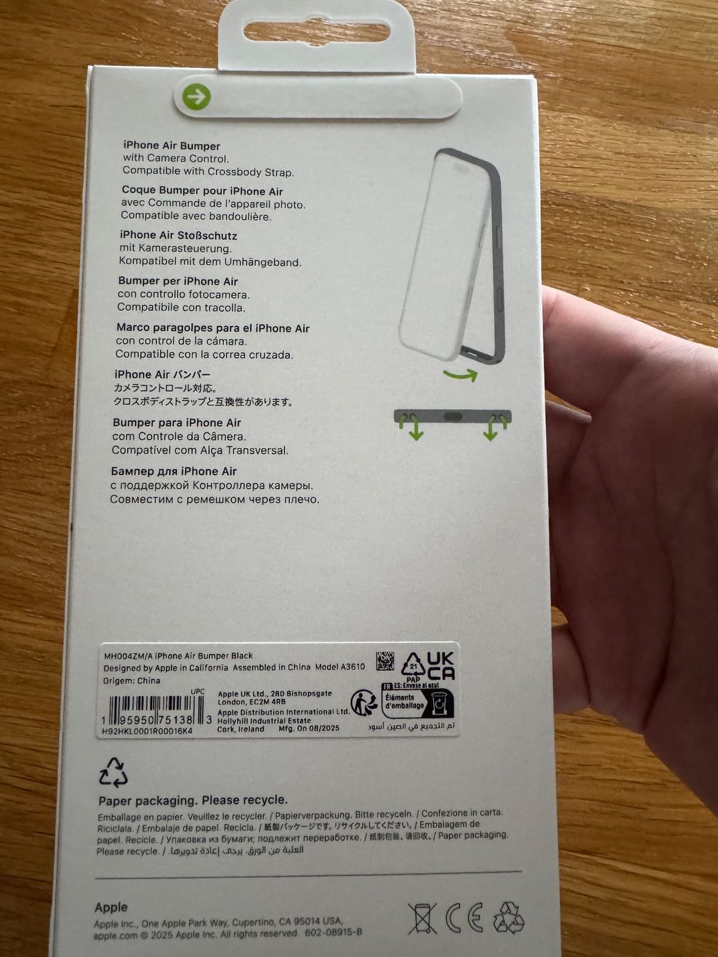 Apple Cover & Protezioni schermo: iPhone AIR Case BUMPER, Black **NEU & UNGEÖFFNET** – Nuovo e nell'imballaggio originale da Allschwil venduto da KShing 3