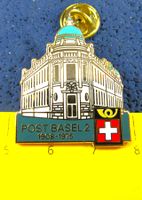 BASEL PTT POST 2 1908-1975 PIN ENAMEL GOLDIG LIMITIERT