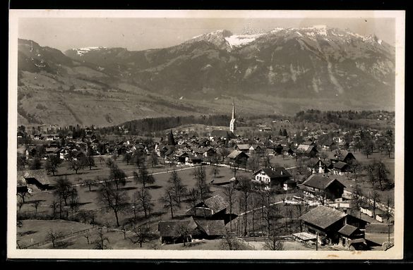Ansichtskarten: AK Kerns, Ortsansicht mit Pilatus, 1948 – Gebraucht aus Berlin von bartko-reher