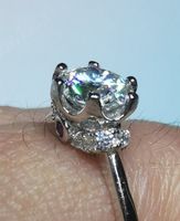 Bague argent avec diamant de moissanite de 1 ct certifié GRA