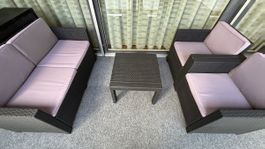 Lounge Set Anthrazit - Rattan Optik