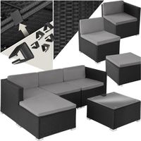 Poly Rattan Lounge Outdoor Sitzgruppe 5 teilig ASTIRA