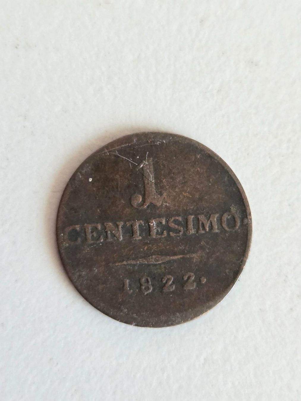 Alle Münzen: 1 Centesimo 1822 Lombardo Veneto – Gebraucht aus Luzern von Kartenansicht